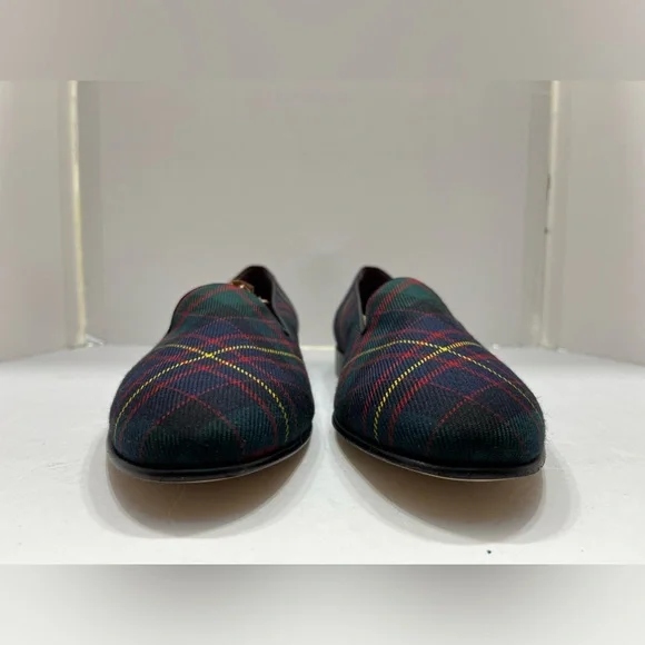 Ralph Lauren Purple Label  Collis Tartan plaid Wool Slipper Size 10D - Picture 2 of 13